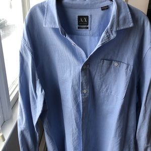 Armani Exchange men’s blue button down. Size XL
